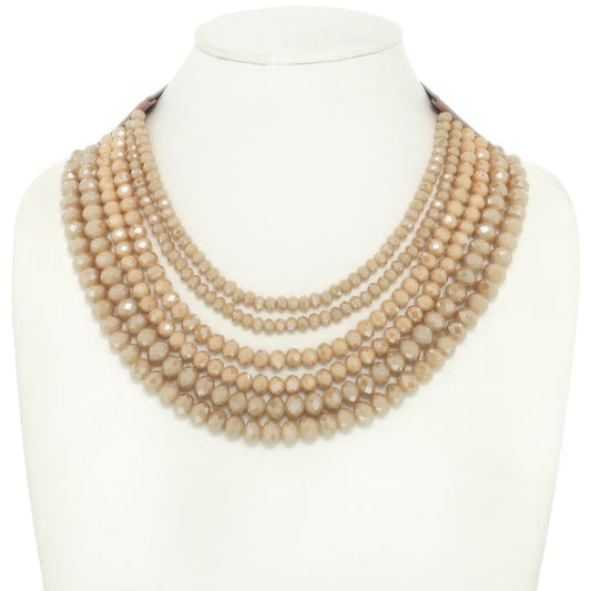 Multi-strand Faceted Bead Necklace - Tigbul's Variety Fashion Shop