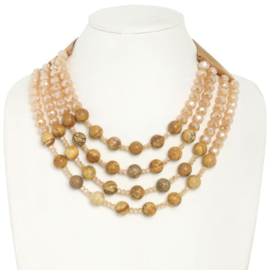 Multi-strand Wood Bead Necklace - Tigbul's Variety Fashion Shop