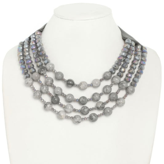 Multi-strand Wood Bead Necklace - Tigbul's Variety Fashion Shop