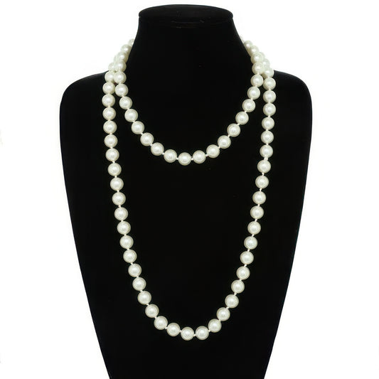 White Pearlescent Pearl Beaded Necklace - Tigbul's Variety Fashion Shop