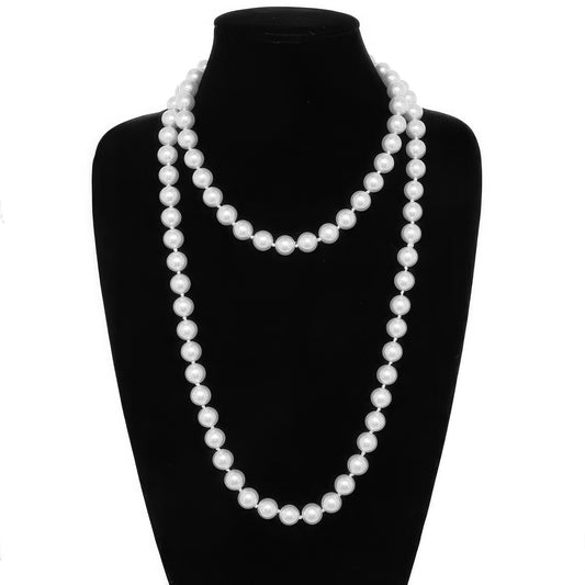 White Pearlescent Pearl Beaded Necklace - Tigbul's Variety Fashion Shop