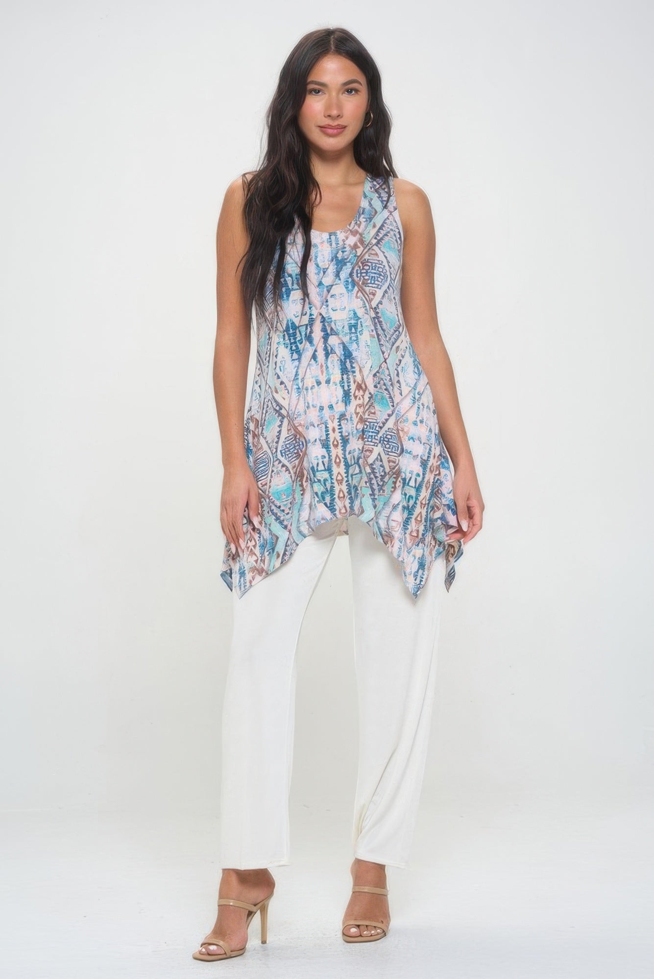 Hit Print Shark Bite Hem Tank - Tigbul's Variety Fashion Shop