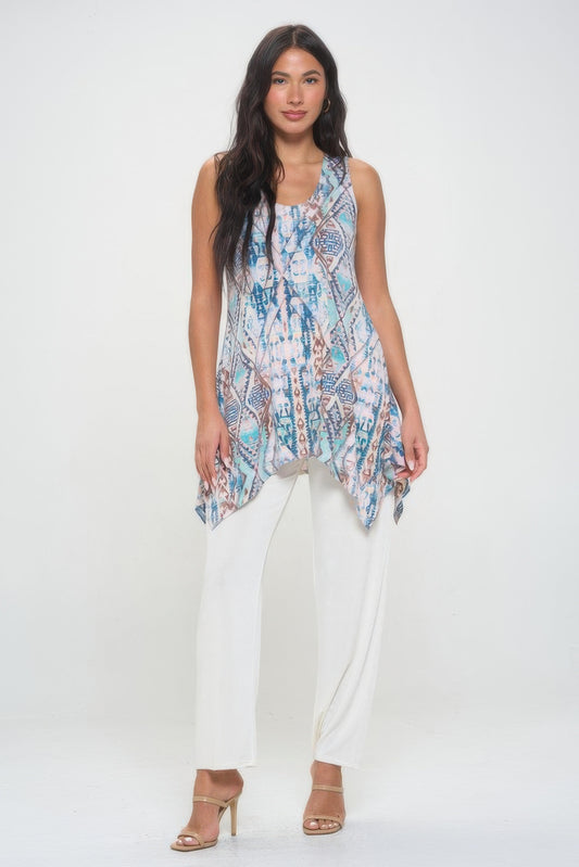 Hit Print Shark Bite Hem Tank - Tigbul's Variety Fashion Shop