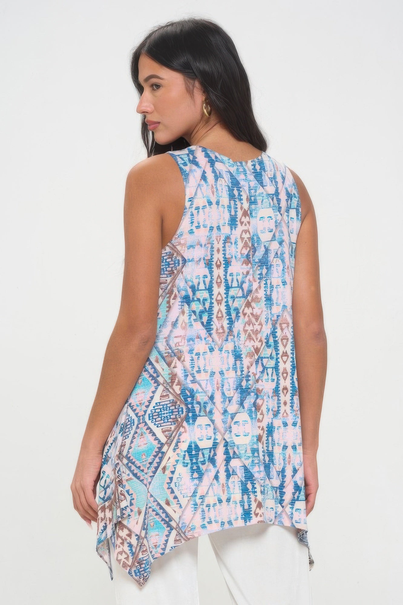 Hit Print Shark Bite Hem Tank - Tigbul's Variety Fashion Shop