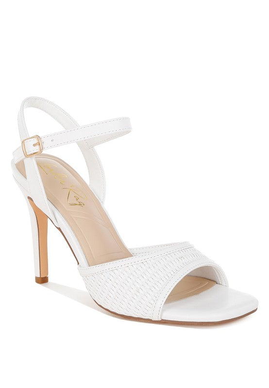 Vilasta Raffia Square Toe Stiletto Heels - Tigbul's Variety Fashion Shop
