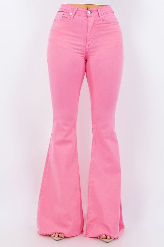 Bell Bottom Jean in Pink Inseam 32" - Tigbul's Variety Fashion Shop