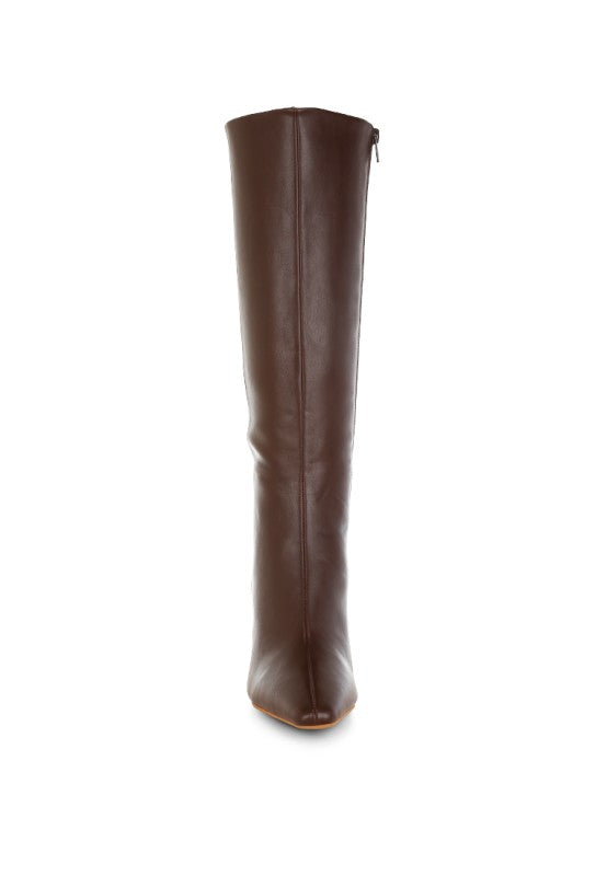 Skara Faux Leather Calf Boots - Tigbul's Variety Fashion Shop