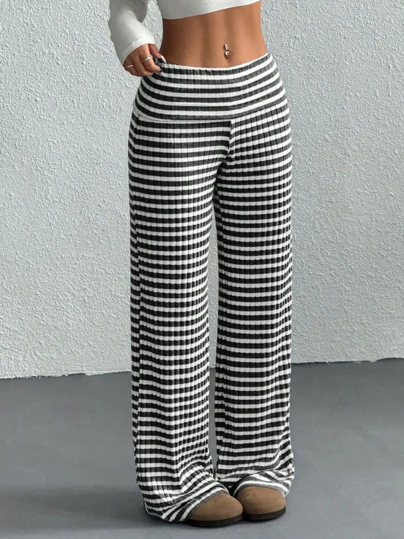 Striped Wide Leg Pants - Tigbul's Variety Fashion Shop