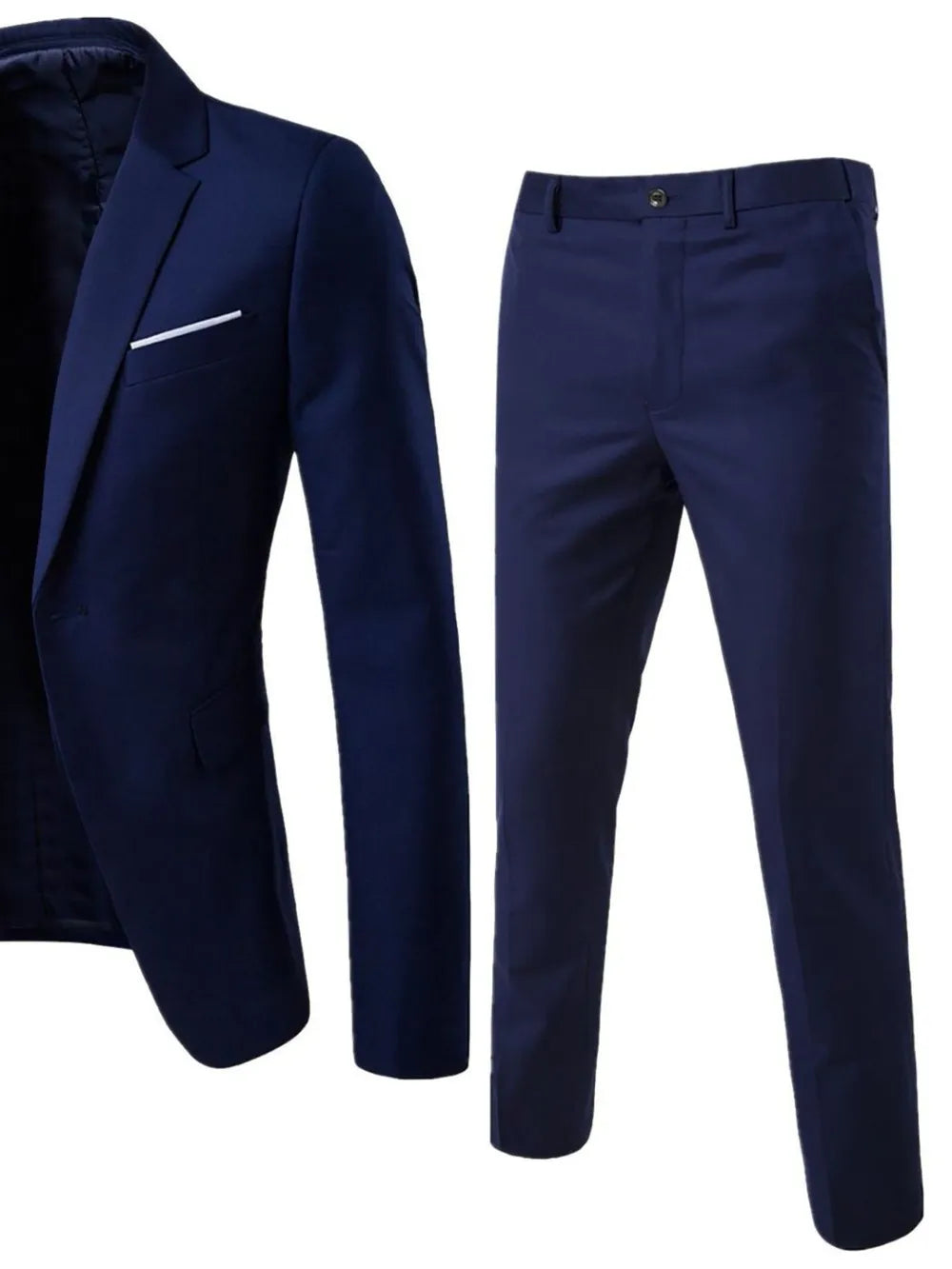 Men's Full Size Slim Fit One Button Top and Pants Two-Piece Blazer Set Plus Size - Tigbul's Variety Fashion Shop