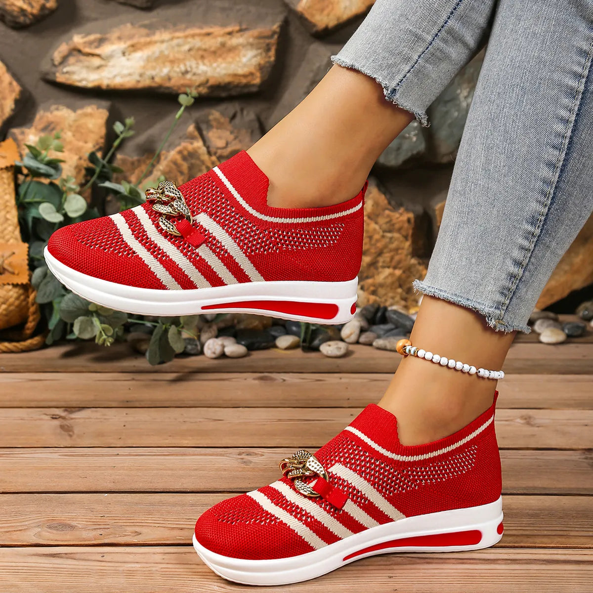 Breathable Mesh Round Toe Slip-Ons - Tigbul's Variety Fashion Shop