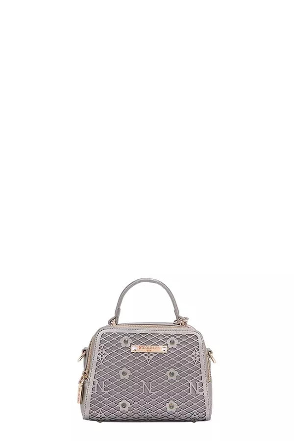 Nicole Lee USA Vegan Geometric Pattern Structured Handbag - Tigbul's Variety Fashion Shop