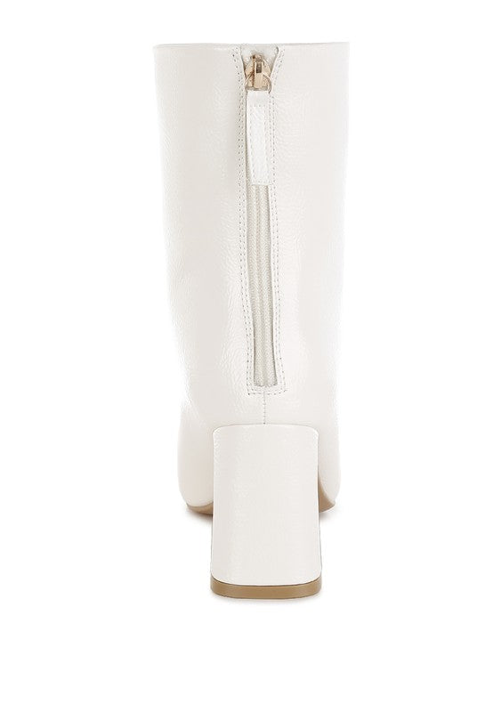 Kostaka Patent Square Toe Ankle Boots - Tigbul's Variety Fashion Shop