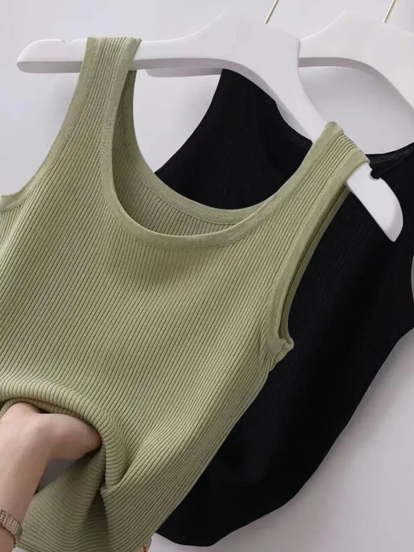 Plus Size Ribbed Knit Scoop Neck Tank Top - Tigbul's Variety Fashion Shop