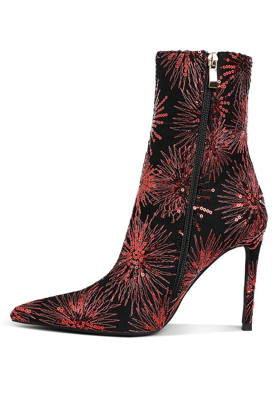 Oleander Sequin Embellished Stiletto Boots - Tigbul's Variety Fashion Shop