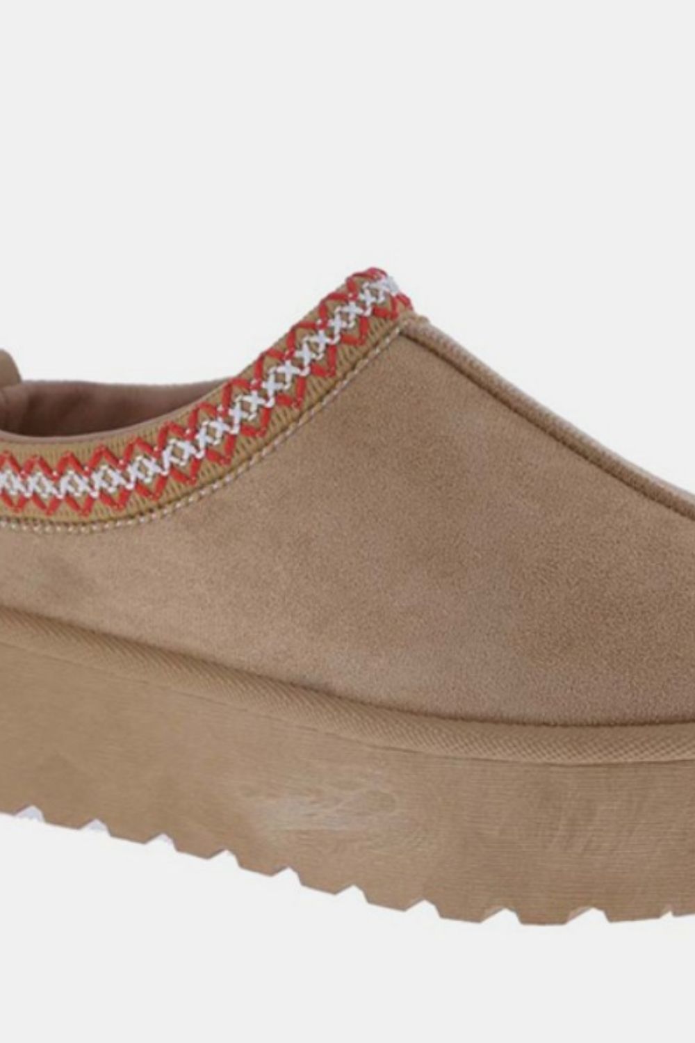 Platform Embroidered Trim Slip-On Boots - Tigbul's Variety Fashion Shop