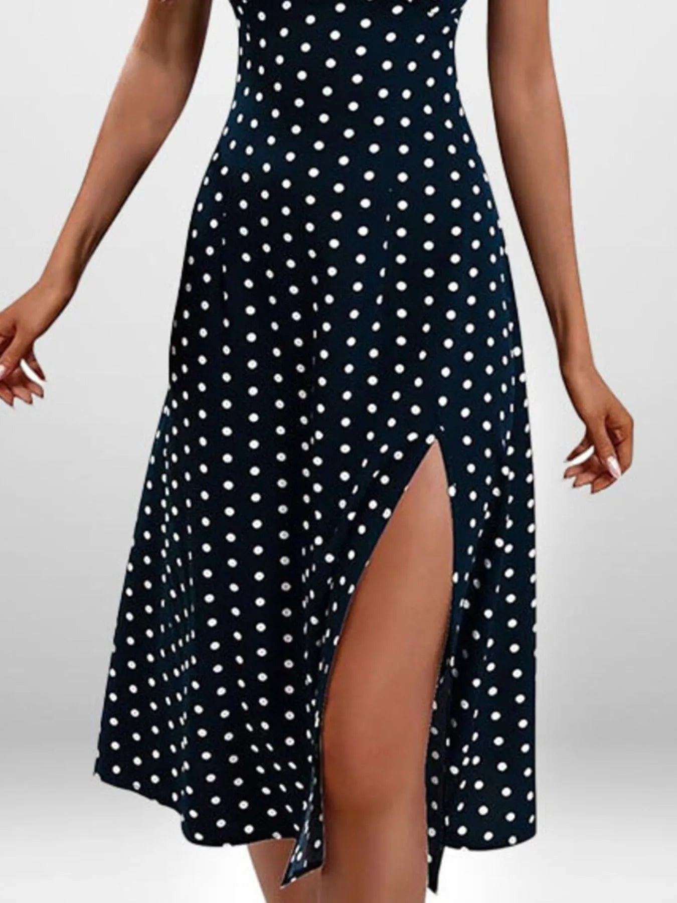 Full Size Slit Printed Cami Midi Dress Plus Size - Tigbul's Variety Fashion Shop