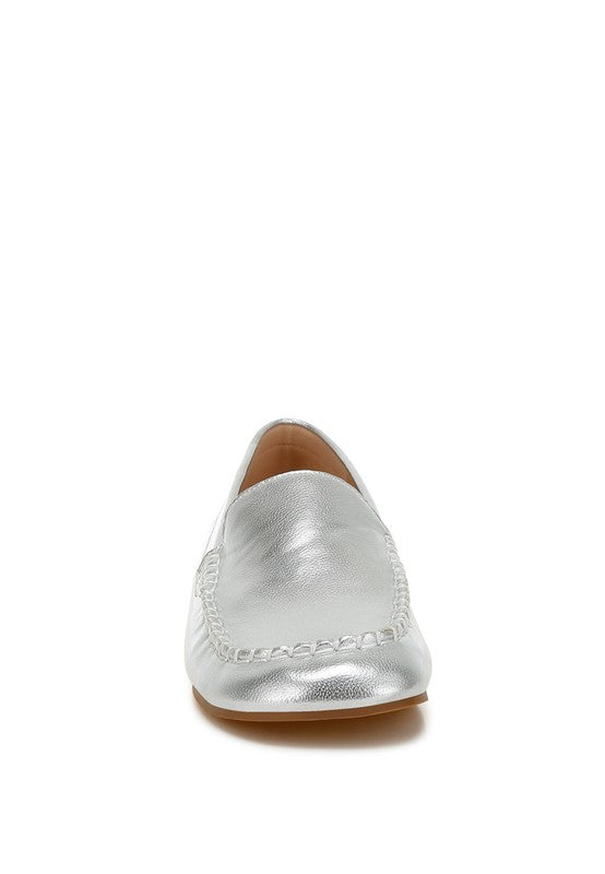 Dama Metallic Pleather Loafers - Tigbul's Variety Fashion Shop