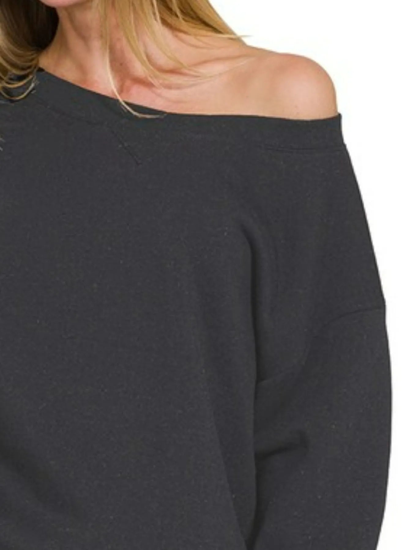 Zenana Fleece Boat Neck Sweatshirts & Shorts 2pcs Set - Tigbul's Variety Fashion Shop