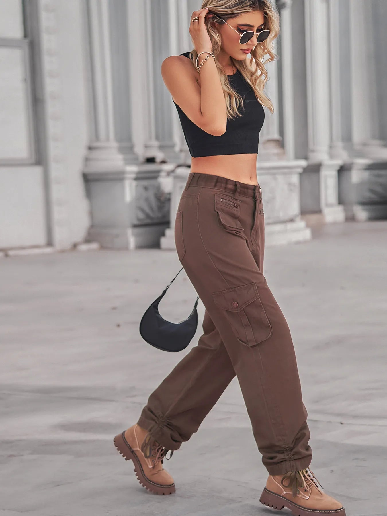 Drawstring Cargo Jeans - Tigbul's Variety Fashion Shop