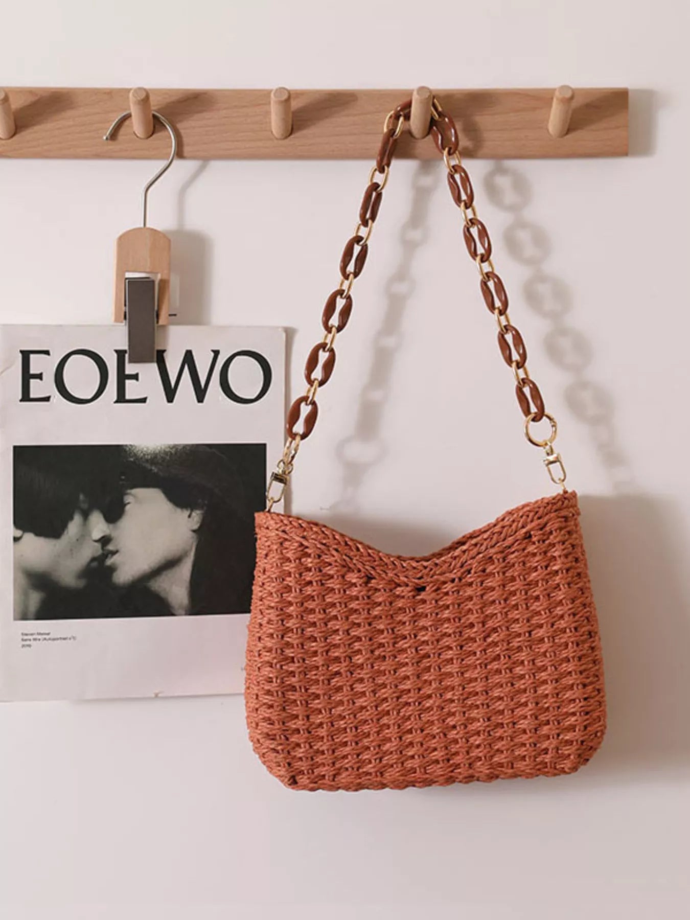 Woven Straw Shoulder Bag - Tigbul's Variety Fashion Shop