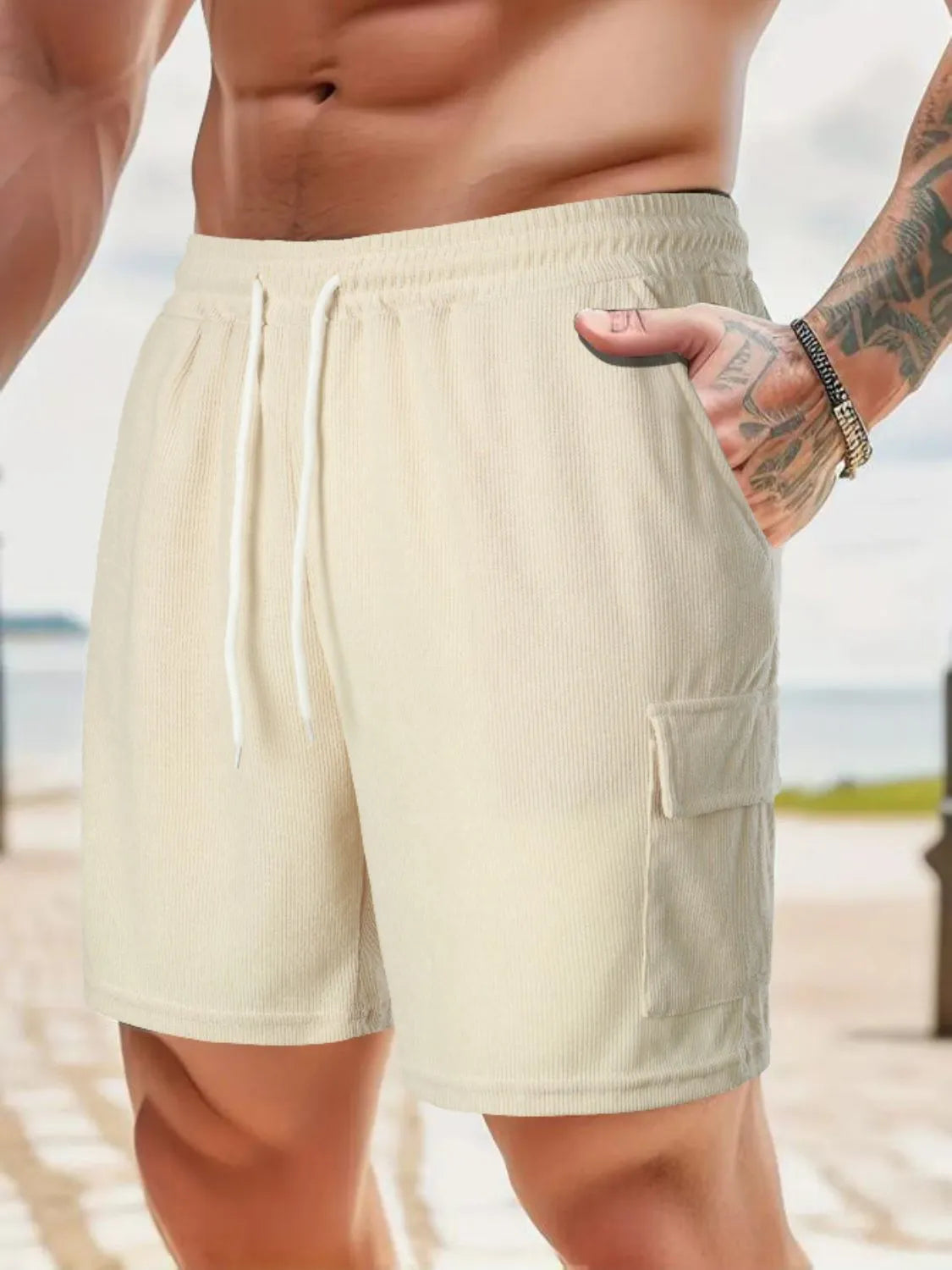 Men's Drawstring Shorts with Pockets - Tigbul's Variety Fashion Shop