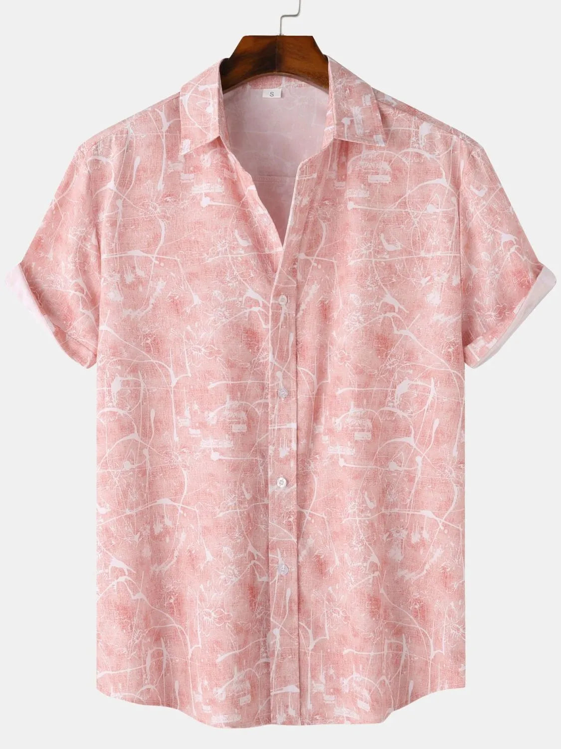 Men's Printed Short Sleeve Button Down Shirt - Tigbul's Variety Fashion Shop