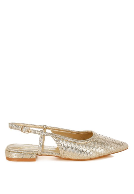 Kurina Metallic Woven Slingback Sandals - Tigbul's Variety Fashion Shop