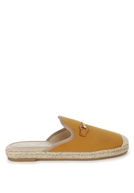 Nazaya Horsebit Detail Espadrilles Mules - Tigbul's Variety Fashion Shop