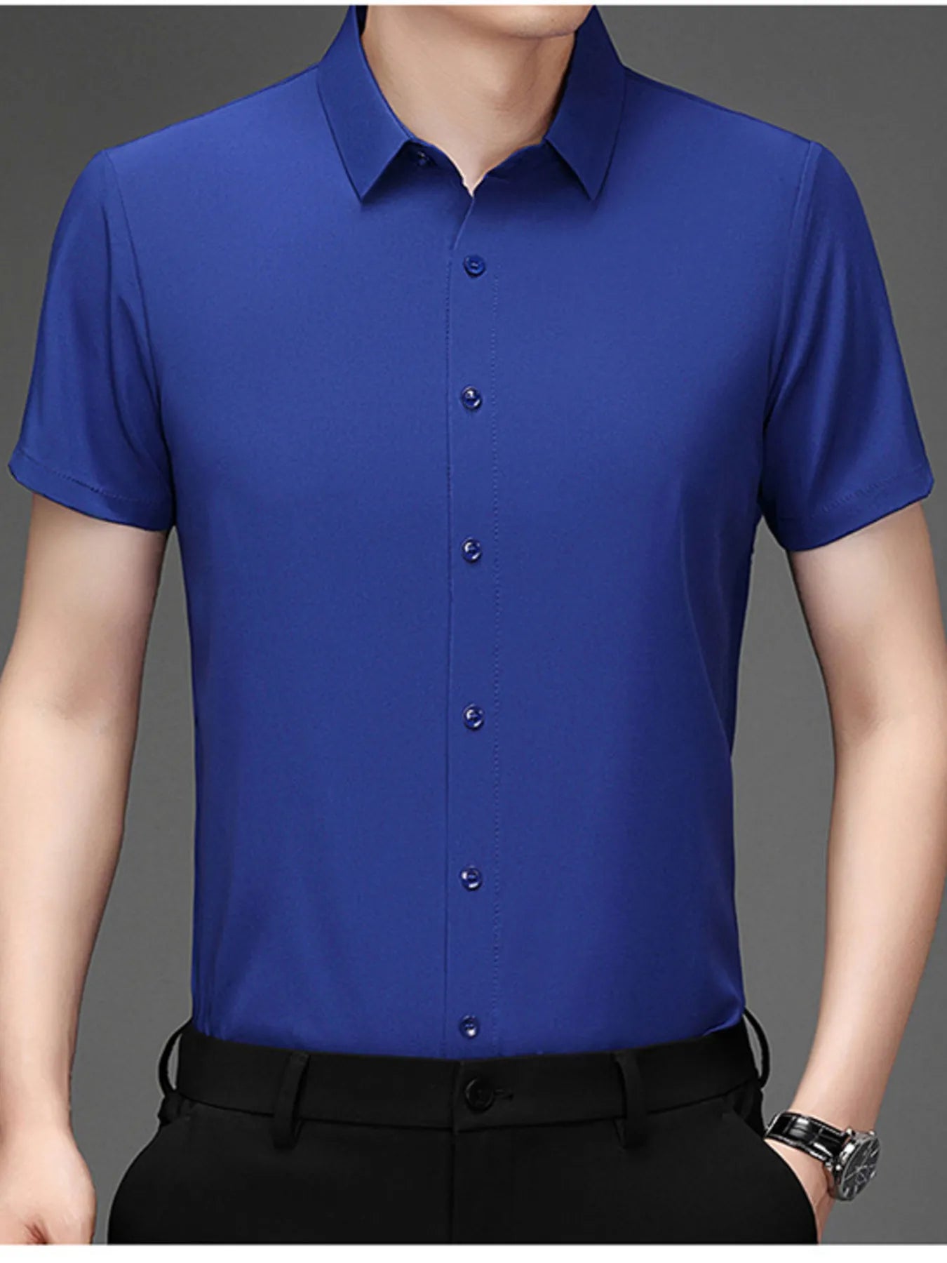 Men's Plus Size Button Up Short Sleeve Shirt - Tigbul's Variety Fashion Shop