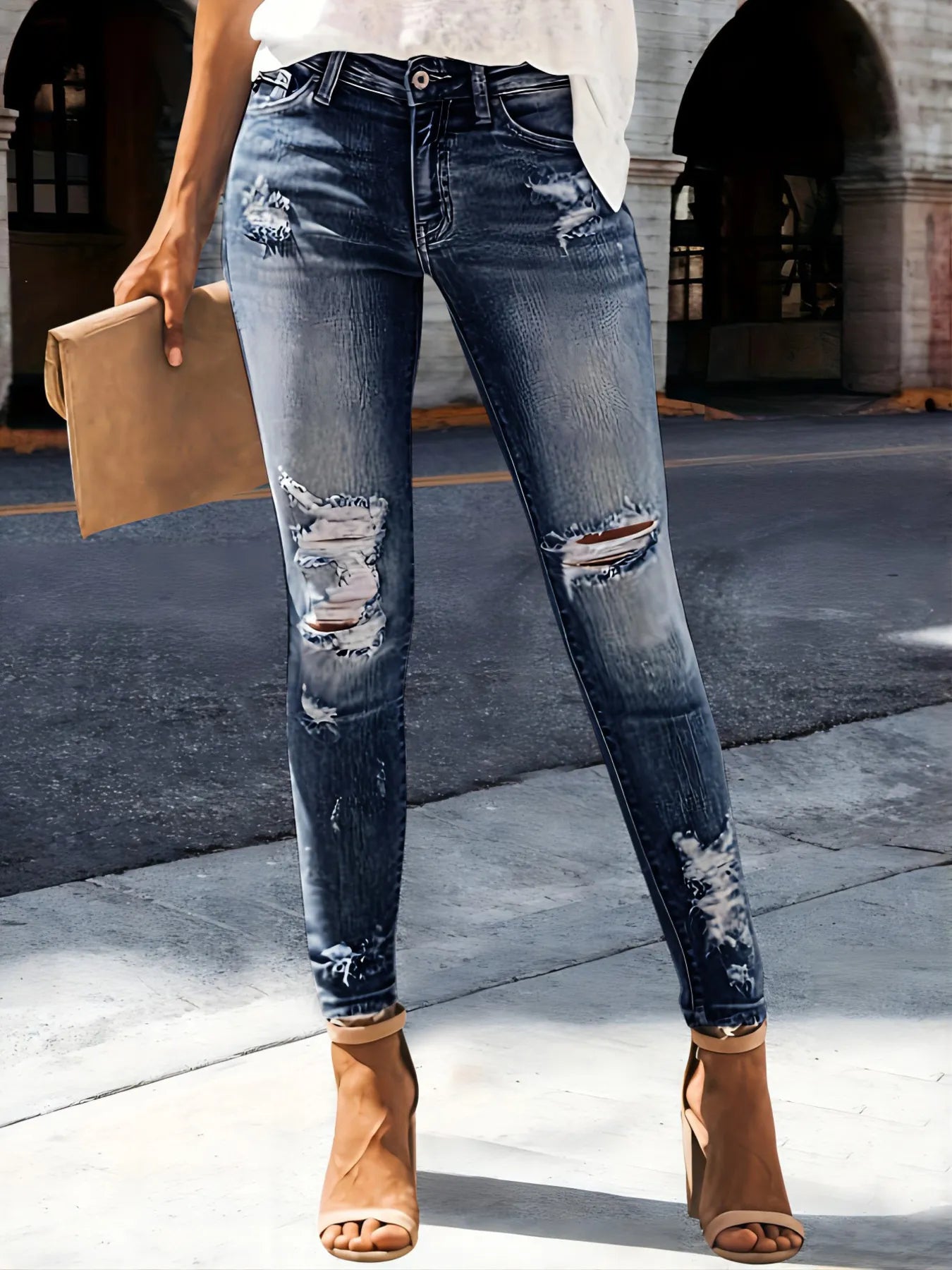 Distressed Skinny Jeans - Tigbul's Variety Fashion Shop