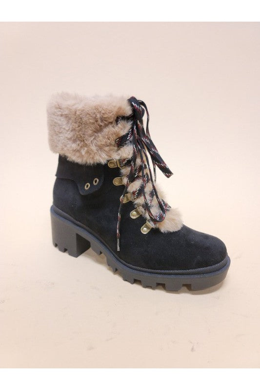 VINI-FUR COMBAT BOOTIES - Tigbul's Variety Fashion Shop
