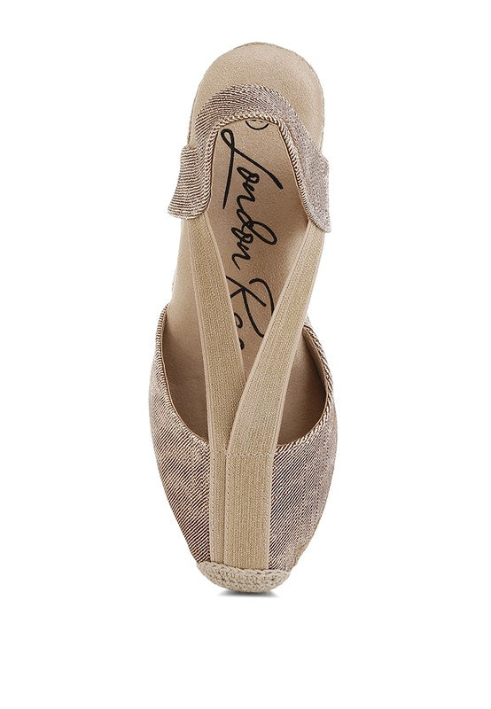 Port Side Metallic Woven Espadrille Wedges - Tigbul's Variety Fashion Shop