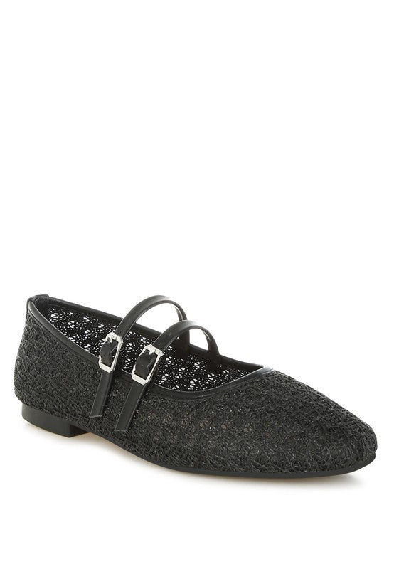 Warena Pin Buckle Strapped Ballerinas - Tigbul's Variety Fashion Shop