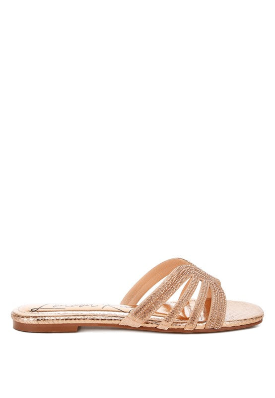 Dindy Rhinestone Cut Out Flats - Tigbul's Variety Fashion Shop
