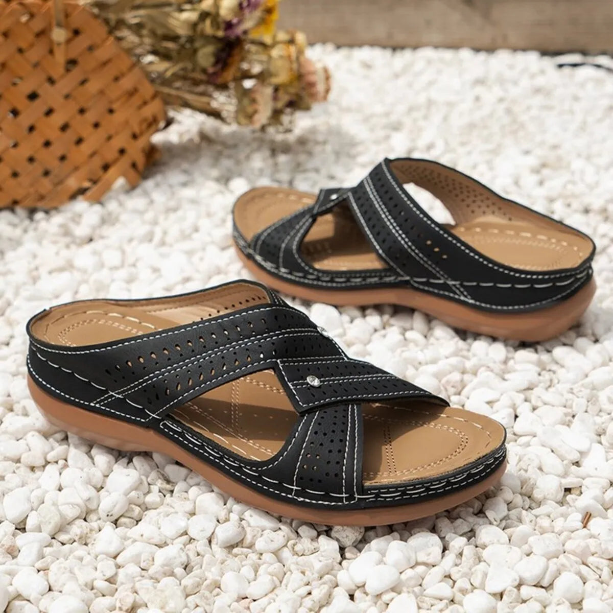 Open Toe Wedge Sandals - Tigbul's Variety Fashion Shop