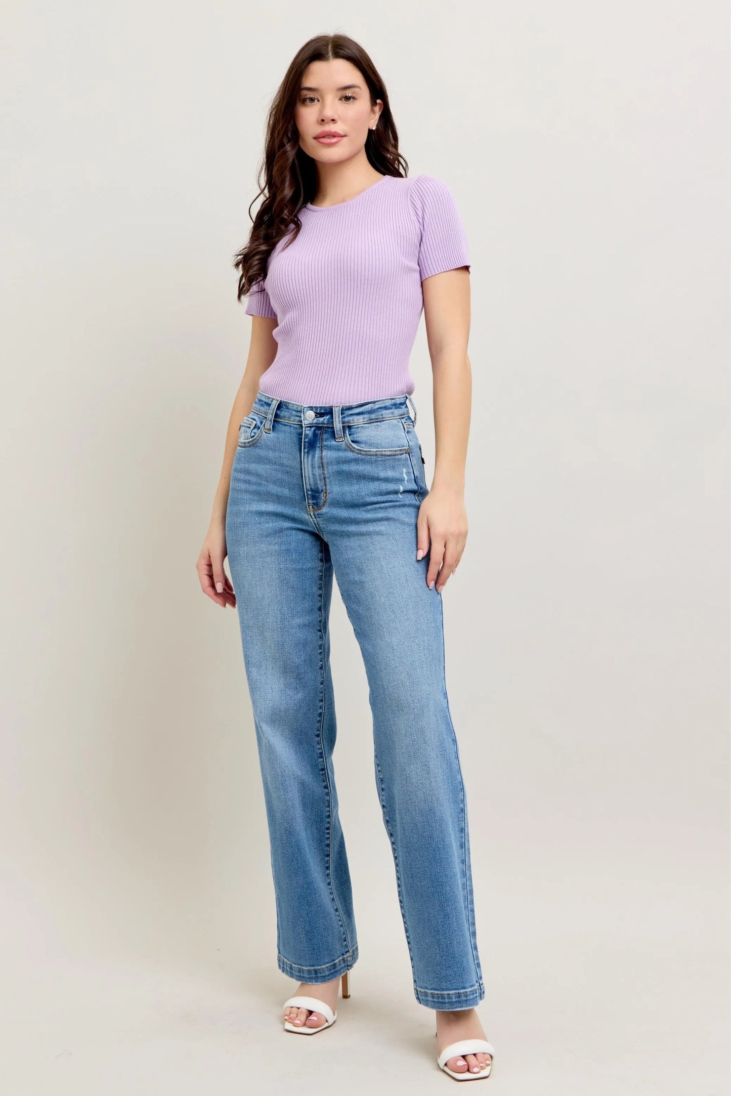 Judy Blue Full Size High Waist Straight Jeans Plus Size - Tigbul's Variety Fashion Shop