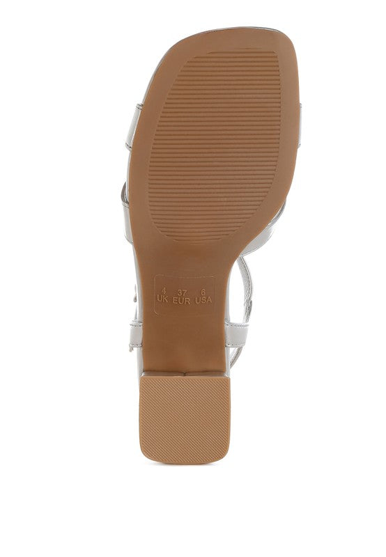 Edessa Metallic Ankle Strap Sandals - Tigbul's Variety Fashion Shop