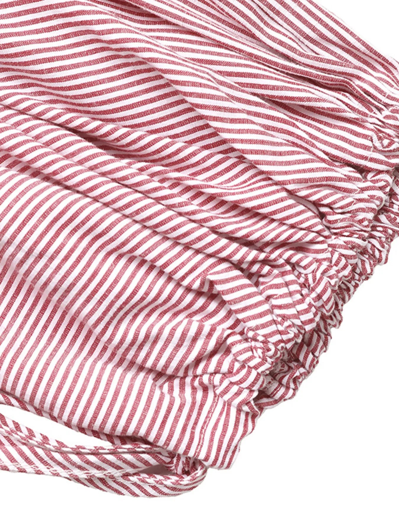 Striped Balloon Sleeve Button-Up Shirt - Tigbul's Variety Fashion Shop