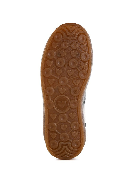 Knockout Faux Leather Lace-Up Sneakers - Tigbul's Variety Fashion Shop