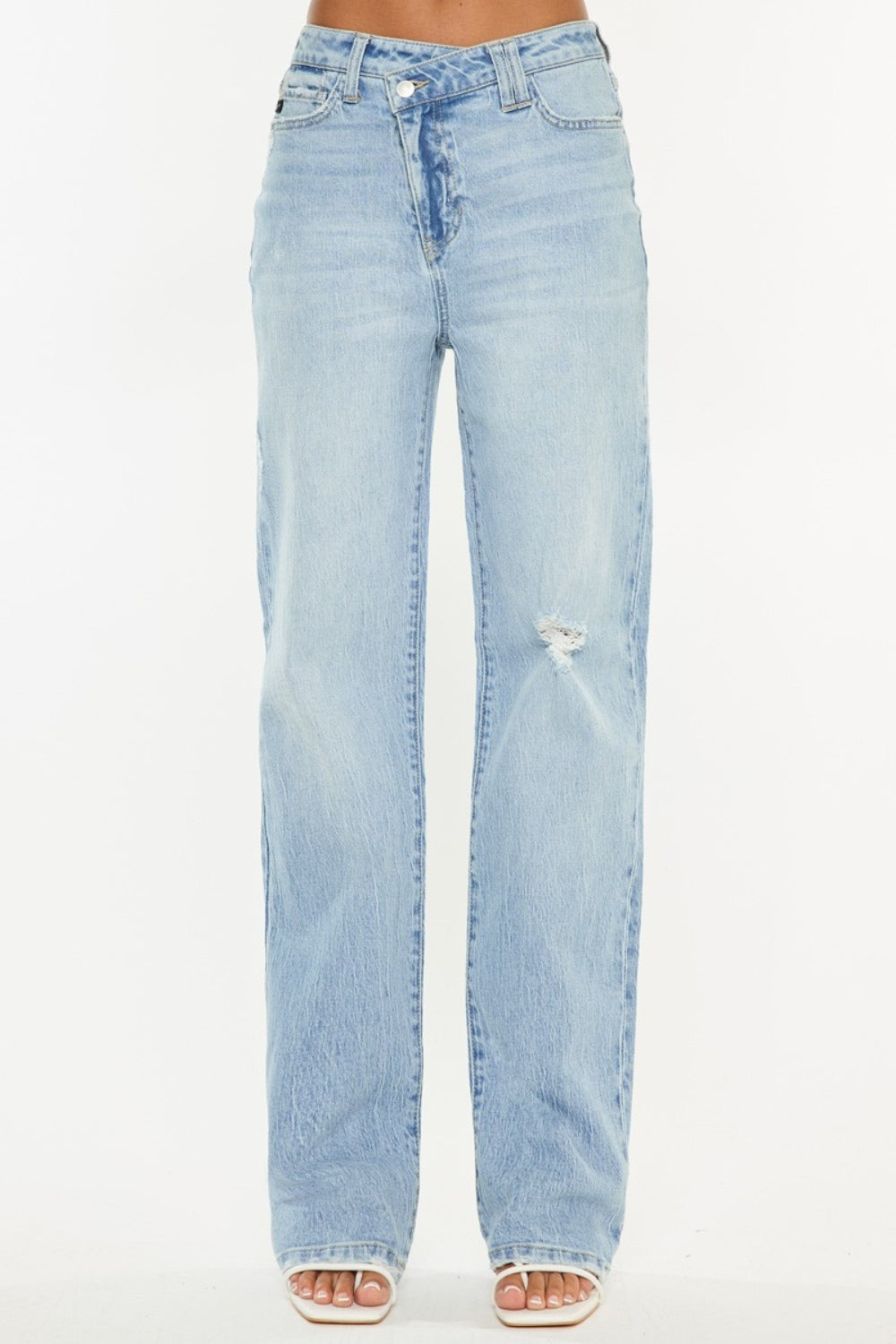 Kancan Distressed High Waist Straight Jeans - Tigbul's Variety Fashion Shop