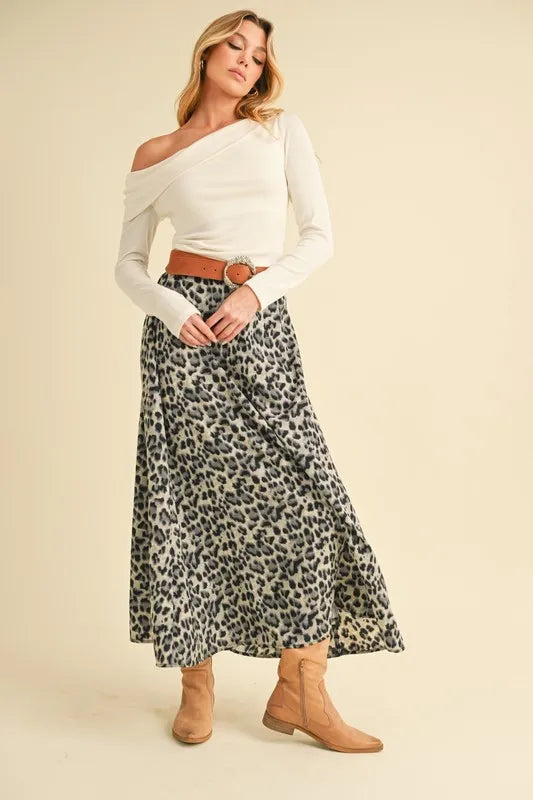 Black Leopard Midi Skirt - Tigbul's Variety Fashion Shop