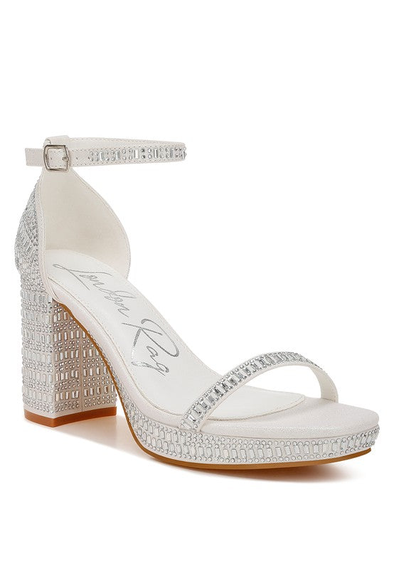 Ronan Rhinestones Embellished Block Sandals - Tigbul's Variety Fashion Shop