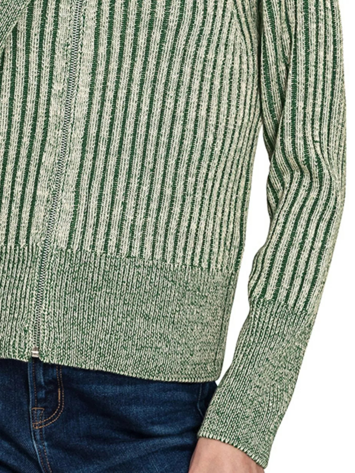 Zenana Ribbed Two Tone Zip Up Sweater Cardigan - Tigbul's Variety Fashion Shop