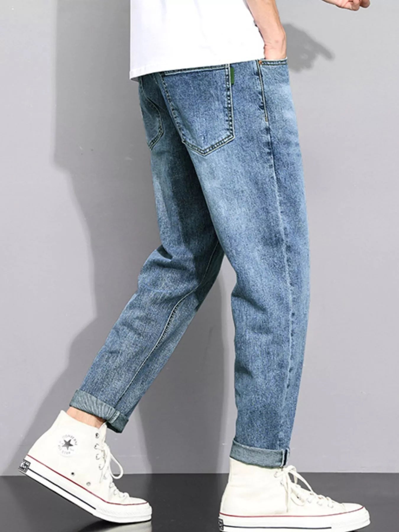 Men's Washed Straight Leg Jeans - Tigbul's Variety Fashion Shop