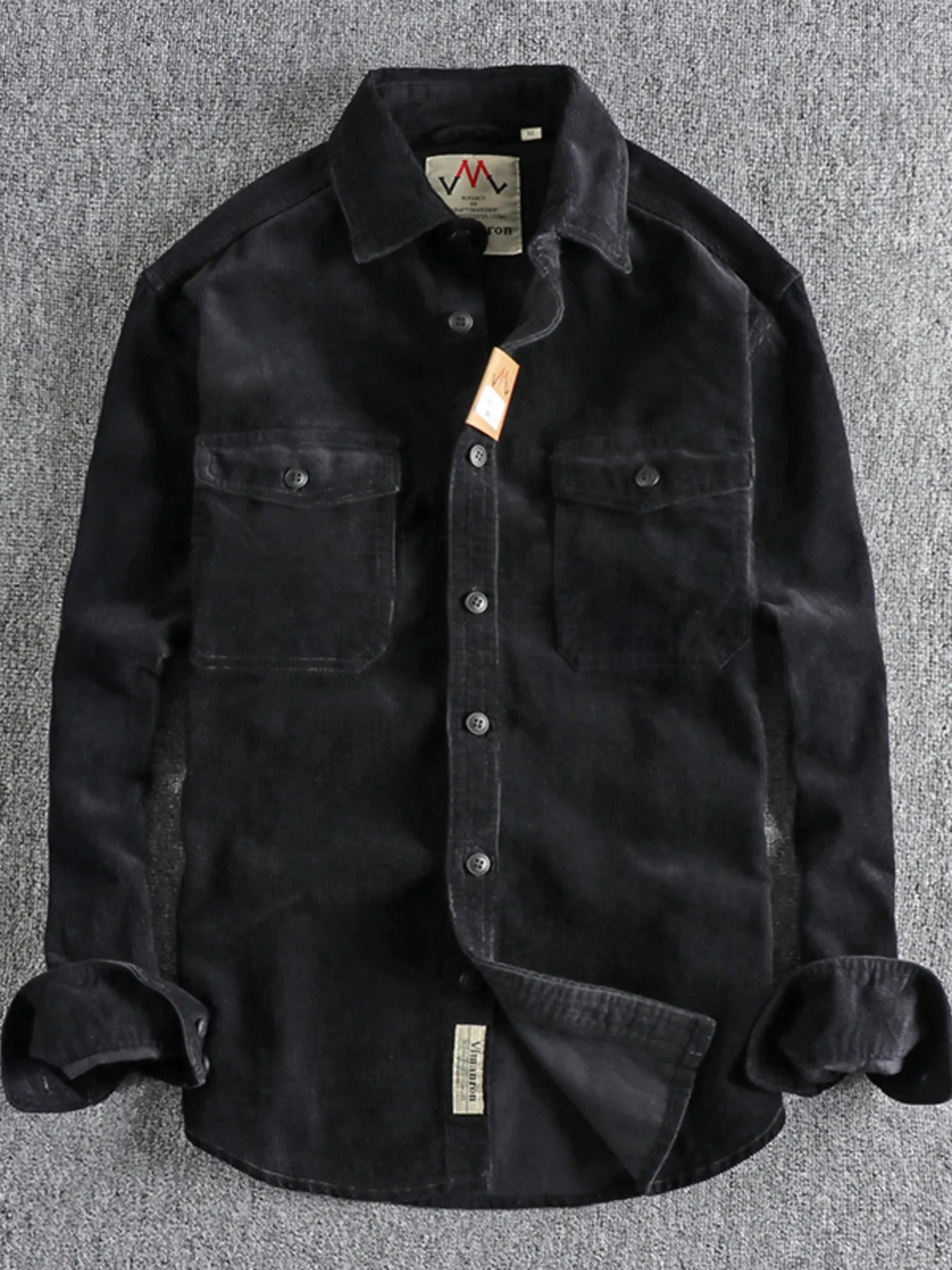 Men's Plus Size Corduroy Long Sleeve Button Up Shirt - Tigbul's Variety Fashion Shop