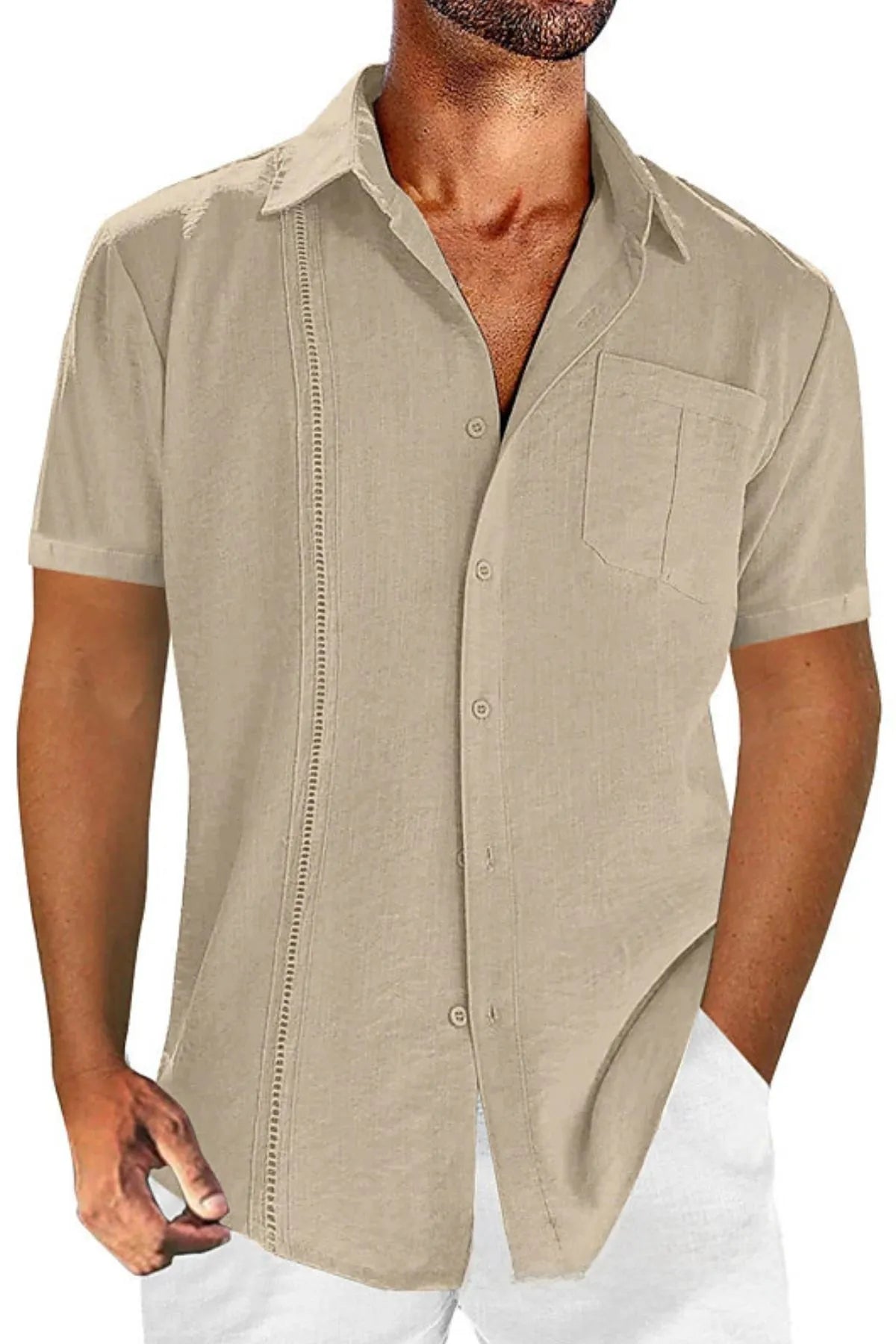 Men's Full Size Casual Short Sleeve Button Down Shirt Plus Size - Tigbul's Variety Fashion Shop