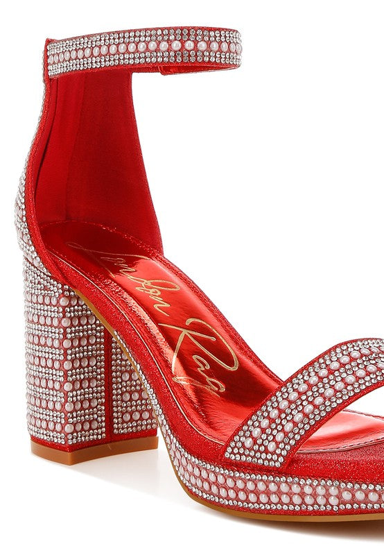Mejuri Rhinestones And Pearl Embellished Sandals - Tigbul's Variety Fashion Shop