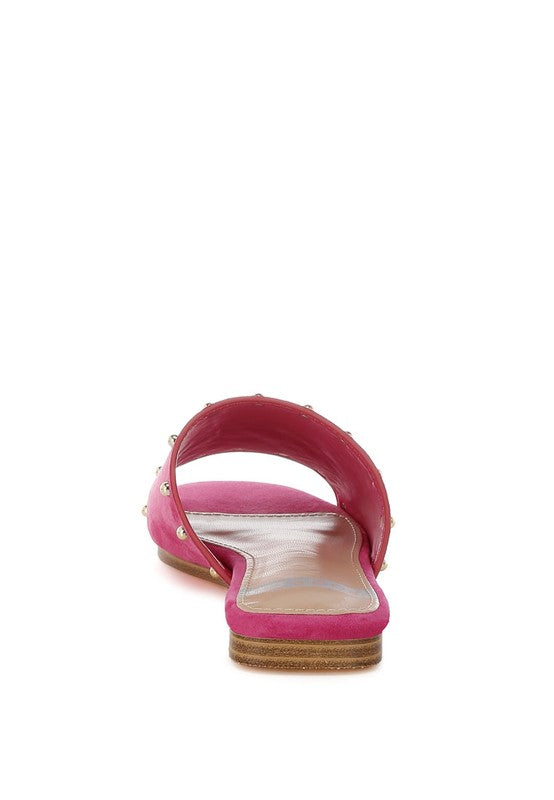 Odalia Soft Suede Leather Studded Flats - Tigbul's Variety Fashion Shop