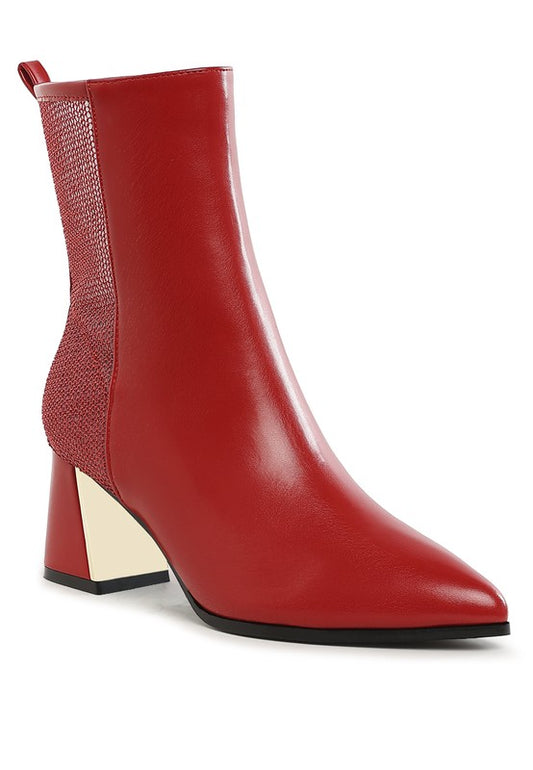 Mimosa Mesh Detail Pointy Ankle Boots - Tigbul's Variety Fashion Shop
