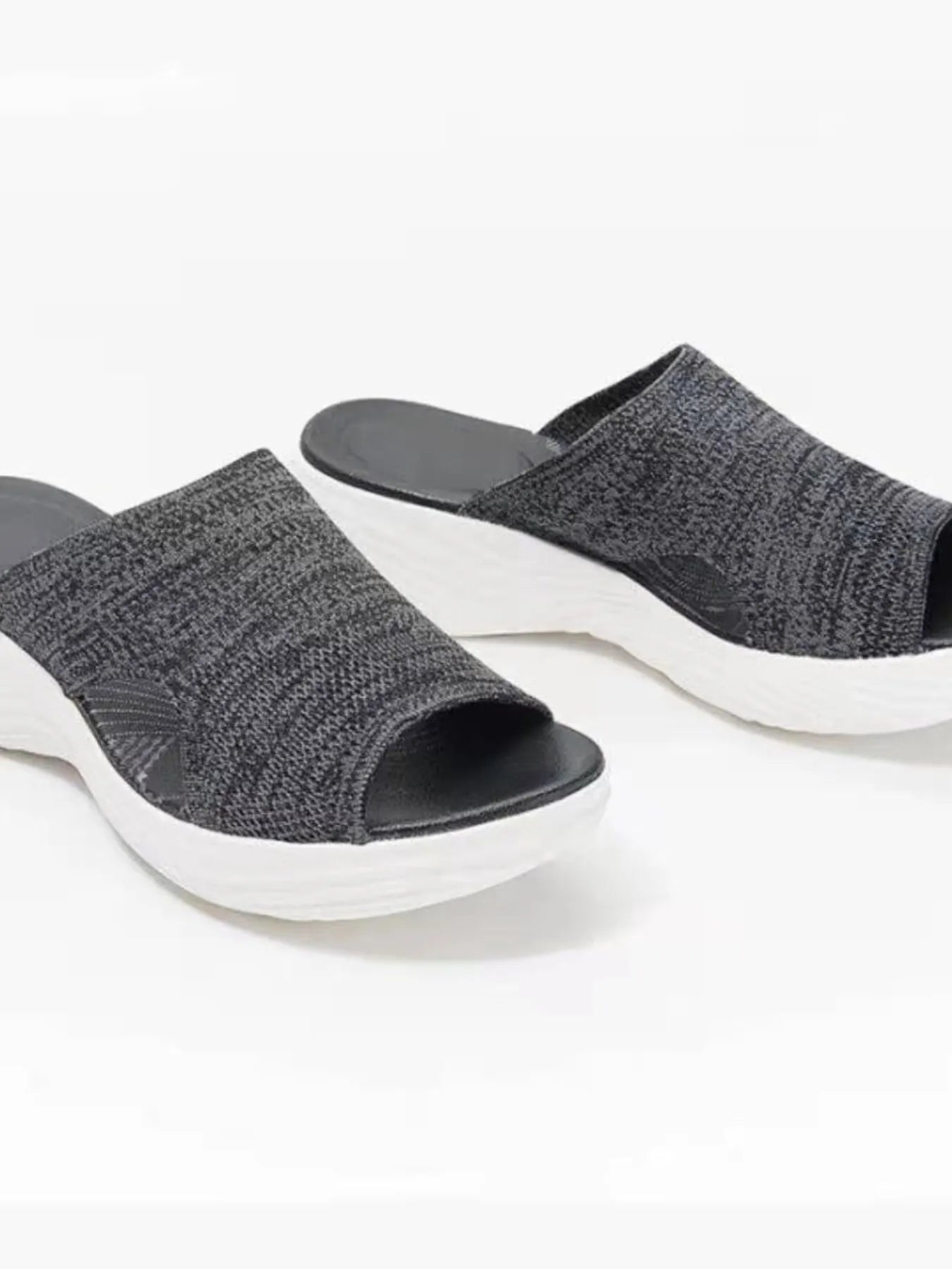 Mesh Comfort Knit Platform Sandals - Tigbul's Variety Fashion Shop